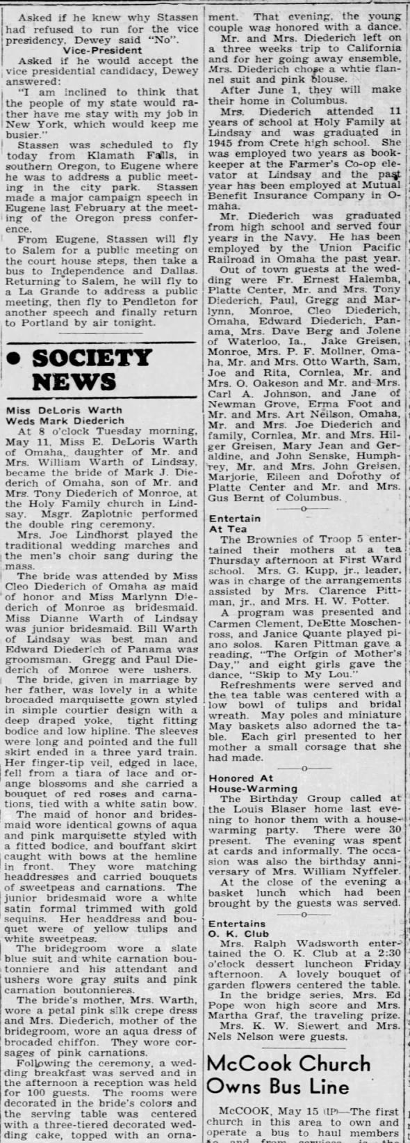 Clipping from The Columbus Telegram